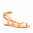 sandales plates 4 lignes pu métallisé orange