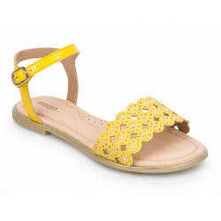 sandales enfant textile jaune