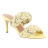 mules talons médium double bride tressée pu jaune 08 cm