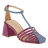sandales à talons retro multibrides talons blocs cuir bleu et violet 07 cm