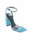 sandales à talons bouts carrés pu métallisé bleu 11 cm