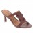 mules à talons avec corde entrelacée pu et textile marron 08 cm