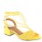 sandales à talons blocs laçage cheville pu et textile jaune 04 cm