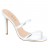 mules minimalistes deux brides pu argent 11 cm