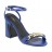 sandales à talons bride motif chaine pu bleu cobalt 10 cm