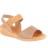 sandales confort à bride élastique cuir et textile beige foncé sans hauteur