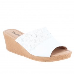 mules confort cuir blanc 06 cm