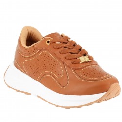 tennis confort cuir camel...